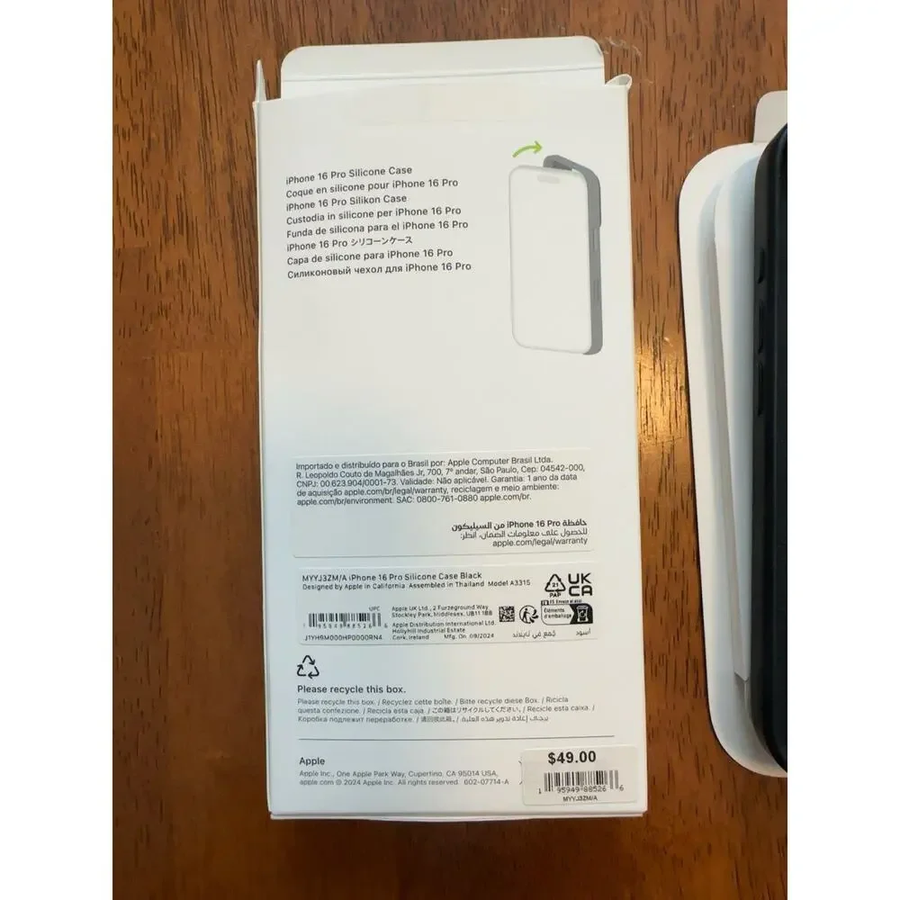 Genuine Apple iPhone 16 Pro Silicone Case Black MagSafe OEM MYYJ3ZM/A Used